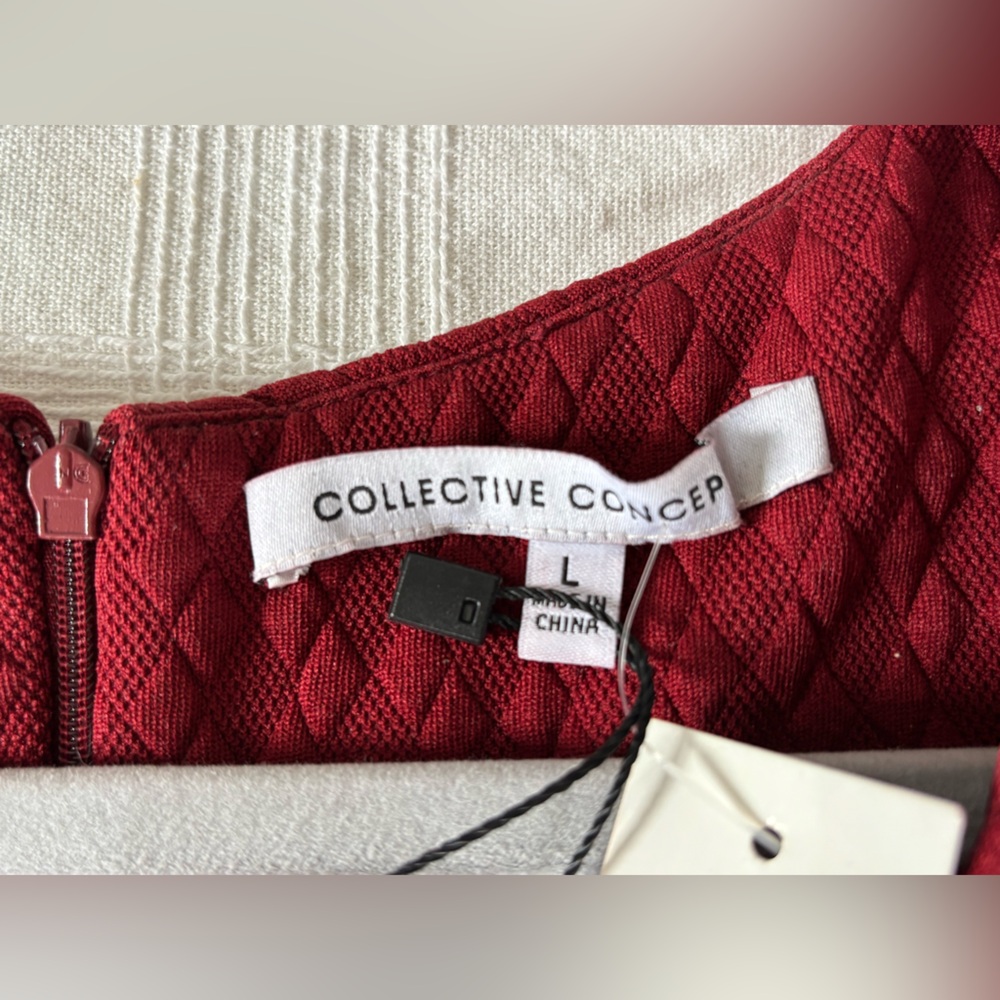 Collective Concepts Rich Red Textured Midi Dress - Picture 5 of 9